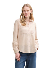 Afbeelding in Gallery-weergave laden, TOM TAILOR BLOUSE WITH SLUB STRUCTURE summer beige
