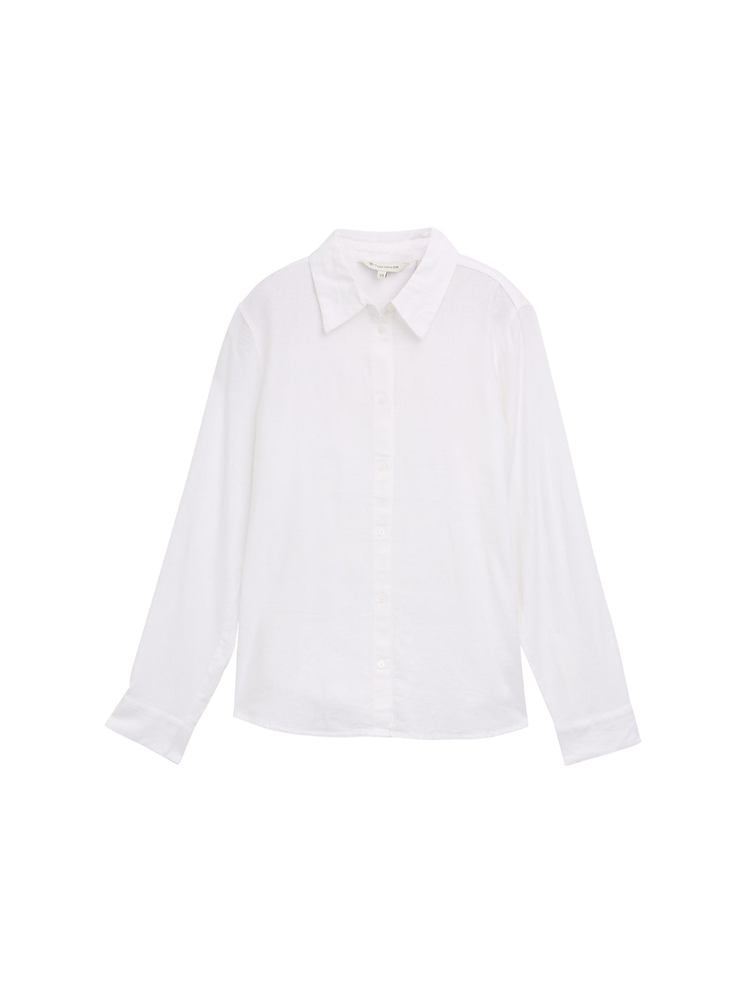 TOM TAILOR BLOUSE SHIRT WITH LINEN white