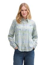 Afbeelding in Gallery-weergave laden, TOM TAILOR PRINTED BLOUSE WITH COLLAR true green check design
