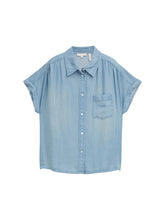 Load image into Gallery viewer, TOM TAILOR BLOUSE DENIM LOOK clean mid stone blue
