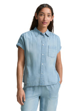 Load image into Gallery viewer, TOM TAILOR BLOUSE DENIM LOOK clean mid stone blue
