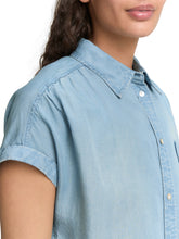 Load image into Gallery viewer, TOM TAILOR BLOUSE DENIM LOOK clean mid stone blue
