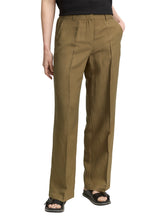 Afbeelding in Gallery-weergave laden, TOM TAILOR LINEN WIDE LEG PANTS nutria olive
