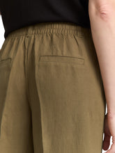 Afbeelding in Gallery-weergave laden, TOM TAILOR LINEN WIDE LEG PANTS nutria olive
