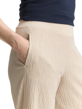 Afbeelding in Gallery-weergave laden, TOM TAILOR CULOTTE CRINKLE PANTS champagne structure
