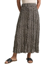 Afbeelding in Gallery-weergave laden, TOM TAILOR SKIRT CRINKLE EFFECT abstract black grid design
