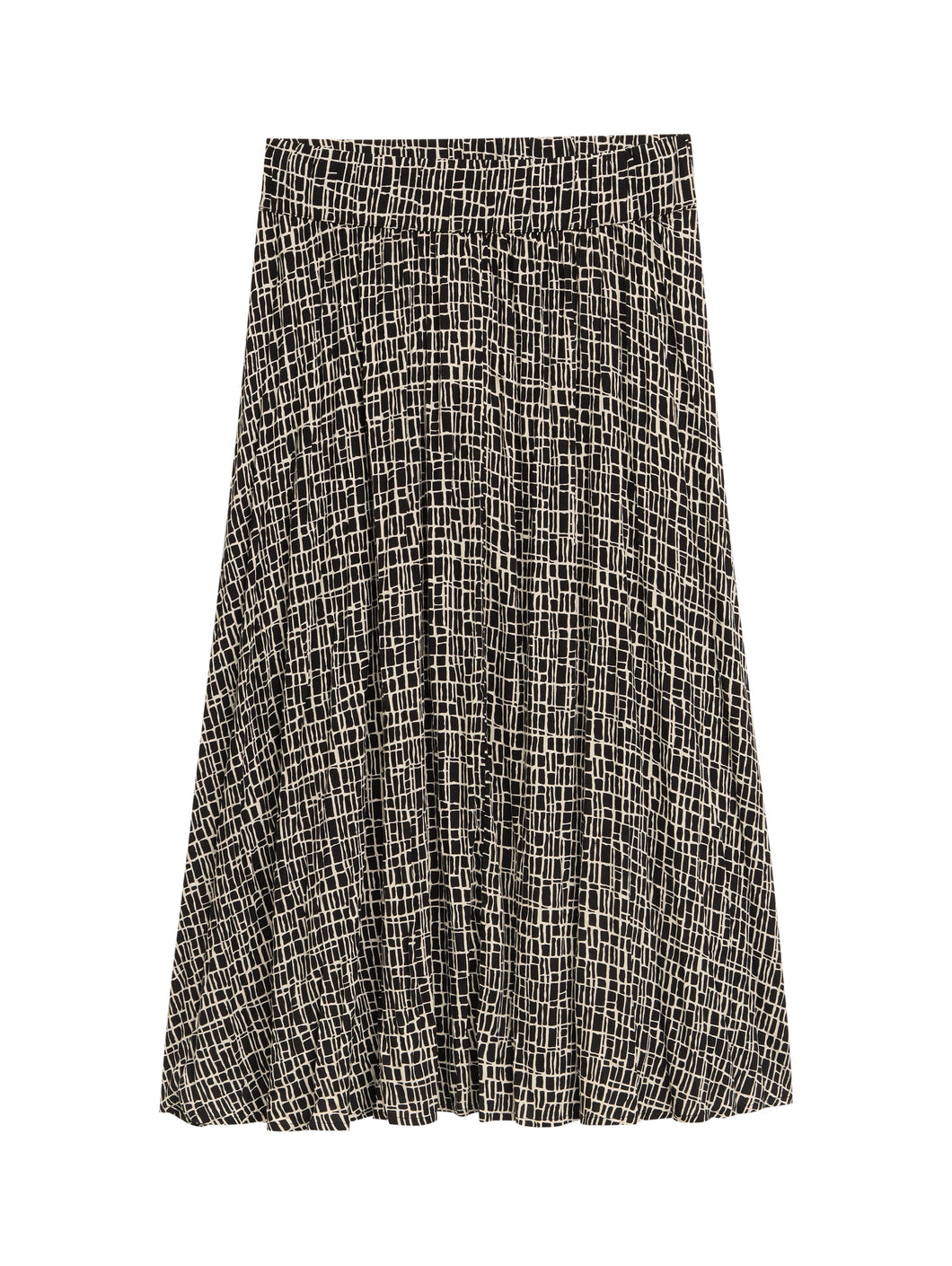 TOM TAILOR SKIRT CRINKLE EFFECT abstract black grid design