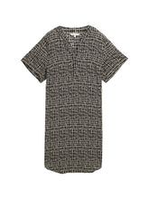 Afbeelding in Gallery-weergave laden, TOM TAILOR DRESS EASY SHAPE abstract black grid design

