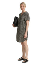 Afbeelding in Gallery-weergave laden, TOM TAILOR DRESS EASY SHAPE abstract black grid design
