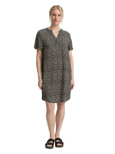 Afbeelding in Gallery-weergave laden, TOM TAILOR DRESS EASY SHAPE abstract black grid design
