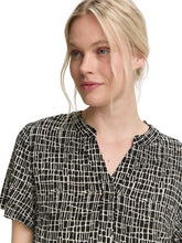 Afbeelding in Gallery-weergave laden, TOM TAILOR DRESS EASY SHAPE abstract black grid design
