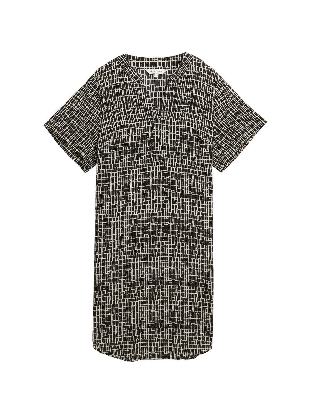 TOM TAILOR DRESS EASY SHAPE abstract black grid design