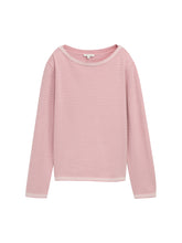 Afbeelding in Gallery-weergave laden, TOM TAILOR KNIT PULLOVER WITH BUBBLE STRUCTURE rose bubble knit stripe
