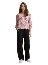 Afbeelding in Gallery-weergave laden, TOM TAILOR BLOUSE WITH FEMININE V-NECK rose abstract dot design
