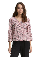 Afbeelding in Gallery-weergave laden, TOM TAILOR BLOUSE WITH FEMININE V-NECK rose abstract dot design
