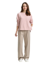 Afbeelding in Gallery-weergave laden, TOM TAILOR SWEATSHIRT STRIPED BOATNECK morning pink offwhite
