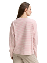 Afbeelding in Gallery-weergave laden, TOM TAILOR SWEATSHIRT STRIPED BOATNECK morning pink offwhite
