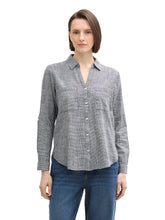 Afbeelding in Gallery-weergave laden, TOM TAILOR BLOUSE WITH SLUB STRUCTURE midnight navy blue
