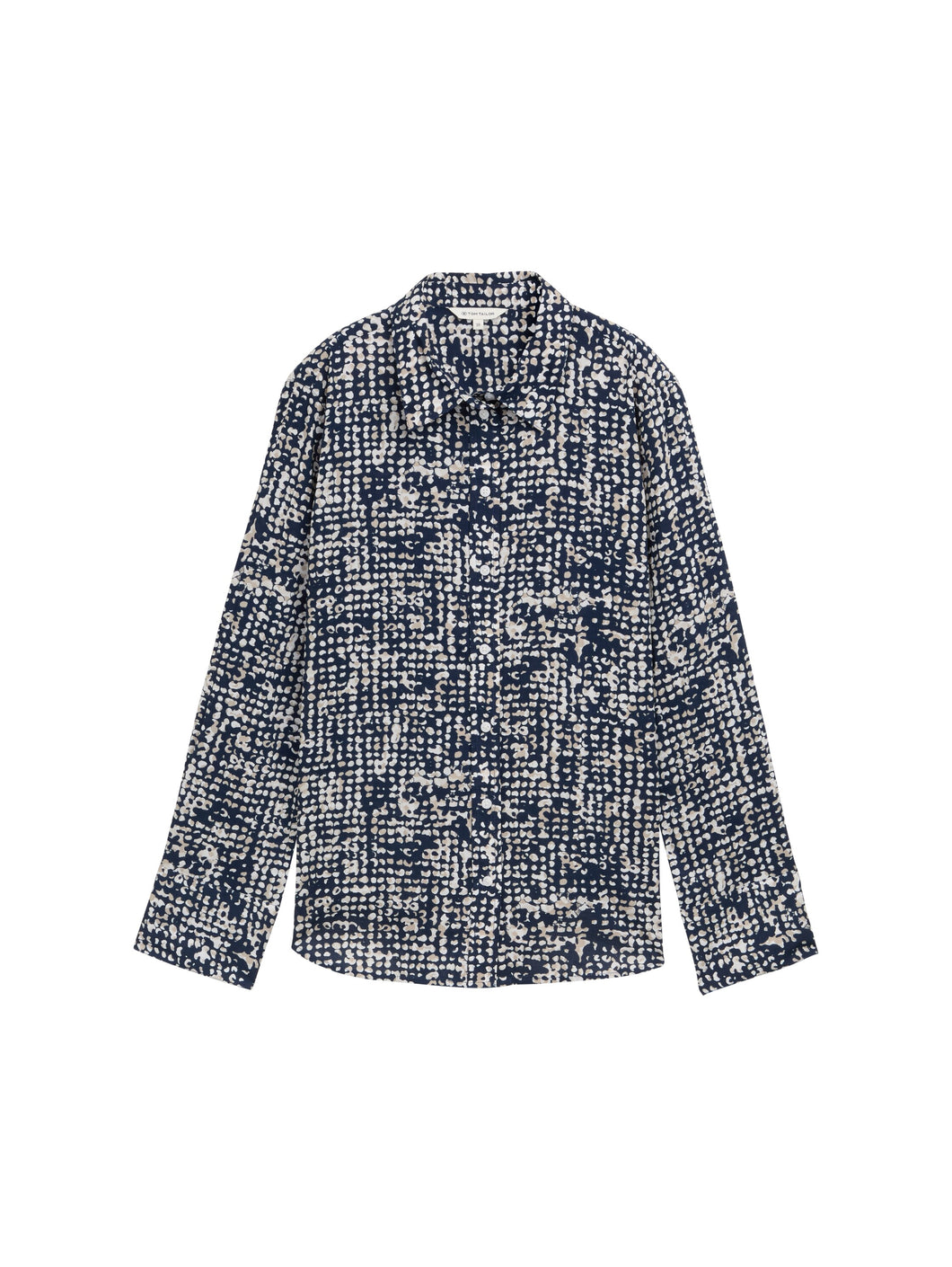 TOM TAILOR BLOUSE SHIRT PRINTED navy abstract dot design