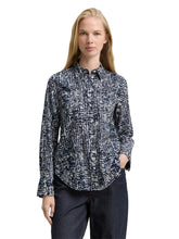 Afbeelding in Gallery-weergave laden, TOM TAILOR BLOUSE SHIRT PRINTED navy abstract dot design
