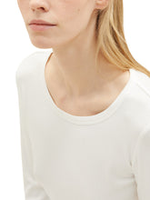 Load image into Gallery viewer, TOM TAILOR T-SHIRT RIBBED CREW NECK whisper white
