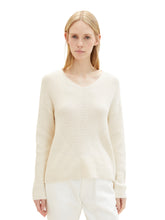 Afbeelding in Gallery-weergave laden, TOM TAILOR KNIT V-NECK PULLOVER soft beige solid
