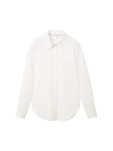 Afbeelding in Gallery-weergave laden, TOM TAILOR FABRIC MIX BLOUSE whisper white
