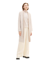 Load image into Gallery viewer, TOM TAILOR KNIT STRIPED RIB CARDIGAN offwhite beige plaited rib
