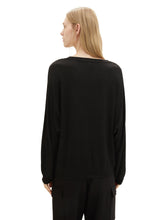 Afbeelding in Gallery-weergave laden, TOM TAILOR T-SHIRT BATWING KNIT OPTIC deep black
