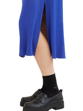 Load image into Gallery viewer, TOM TAILOR SKIRT MIDI SATIN crest blue
