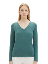 Afbeelding in Gallery-weergave laden, TOM TAILOR SWEATER BASIC V-NECK sea pine green
