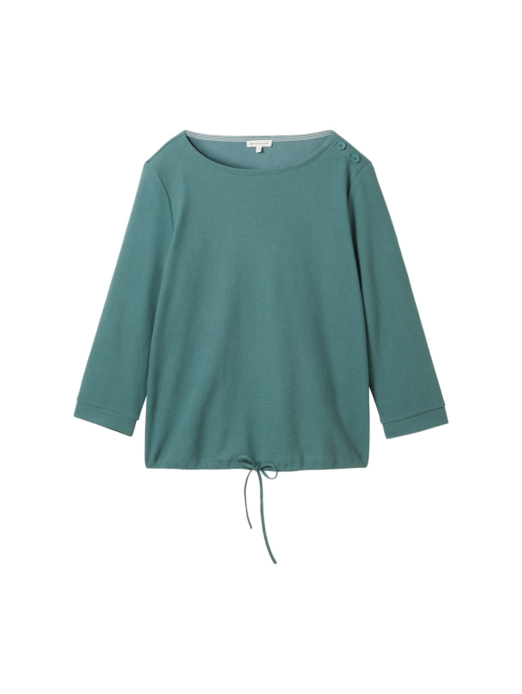 TOM TAILOR T-SHIRT WITH BUTTONS sea pine green