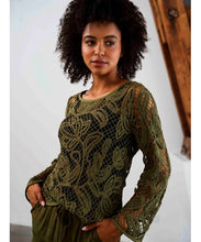 Load image into Gallery viewer, TRAMONTANA JUMPER L/S CROCHET olive

