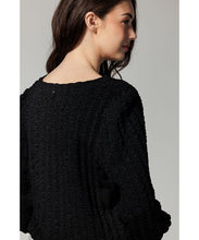 Afbeelding in Gallery-weergave laden, TRAMONTANA TOP STRUCTURE V-NECK black
