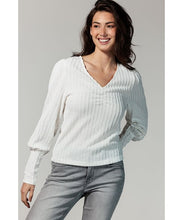 Load image into Gallery viewer, TRAMONTANA TOP STRUCTURE V-NECK off white
