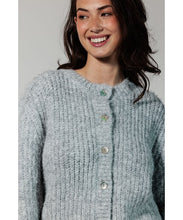 Load image into Gallery viewer, TRAMONTANA CARDIGAN ROUND NECK light grey melange
