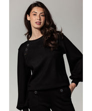 Afbeelding in Gallery-weergave laden, TRAMONTANA SWEATER SAILOR BUTTONS black
