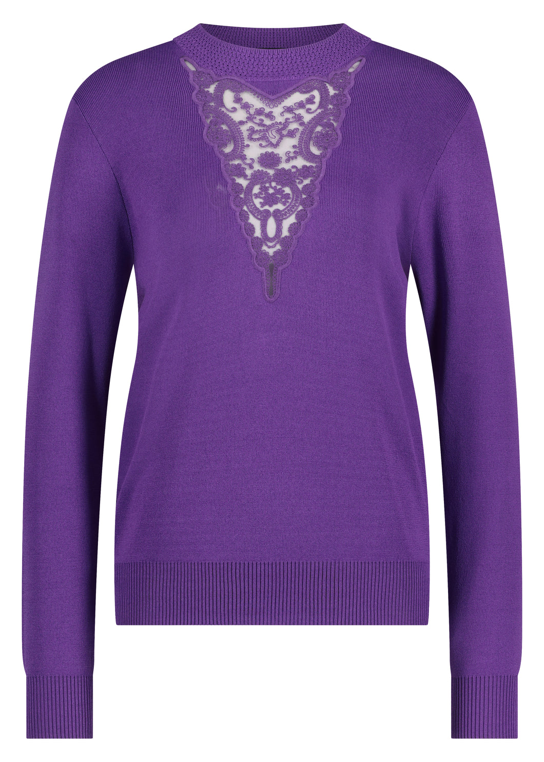 TRAMONTANA JUMPER PLASTRON NECKLINE purple