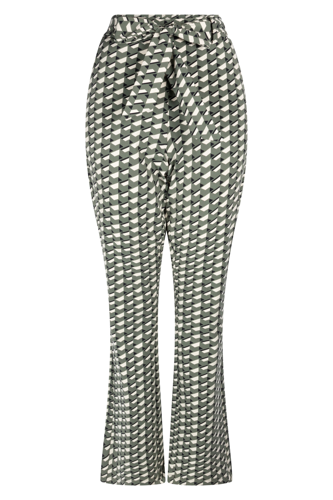 ZOSO LILLY PRINTED TRAVEL TROUSER green/ivory