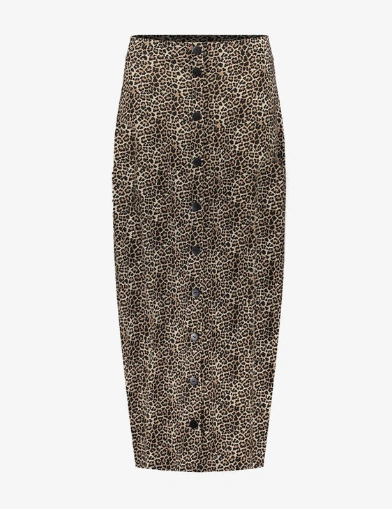 GEISHA SKIRT LEOPARD black/sand
