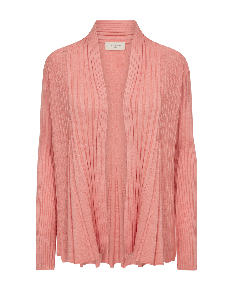 FREEQUENT VEST CLAUDISSE SHORT CARDIGAN burnt coral melange