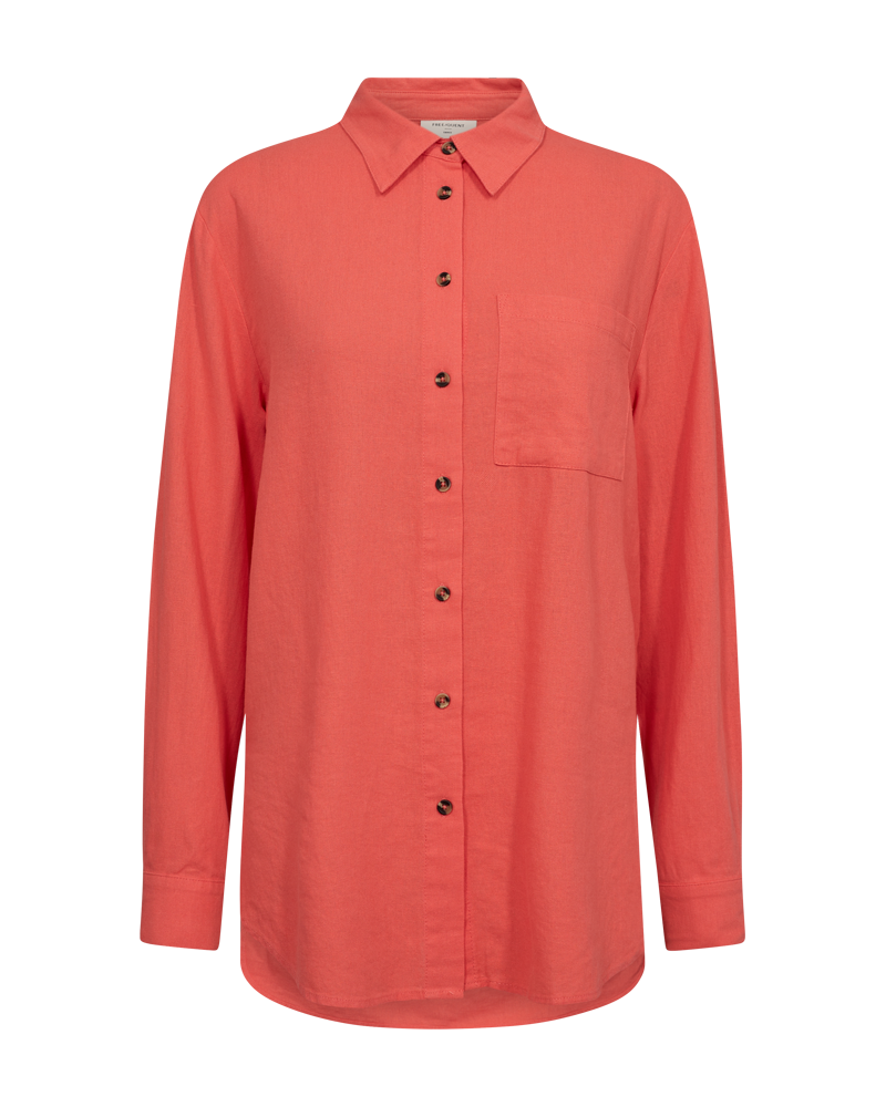 FREEQUENT BLOUSE LAVA WITH POCKET hot coral