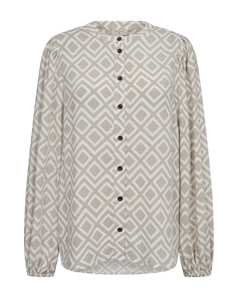 FREEQUENT BLOUSE BLIE off-white w. desert taupe