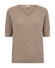 Load image into Gallery viewer, FREEQUENT PULLOVER DODO WAFFLE PATTERN V-NECK simply taupe
