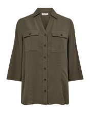 Load image into Gallery viewer, FREEQUENT BLOUSE CARLY SHIRT WITH POCKET dusty olive
