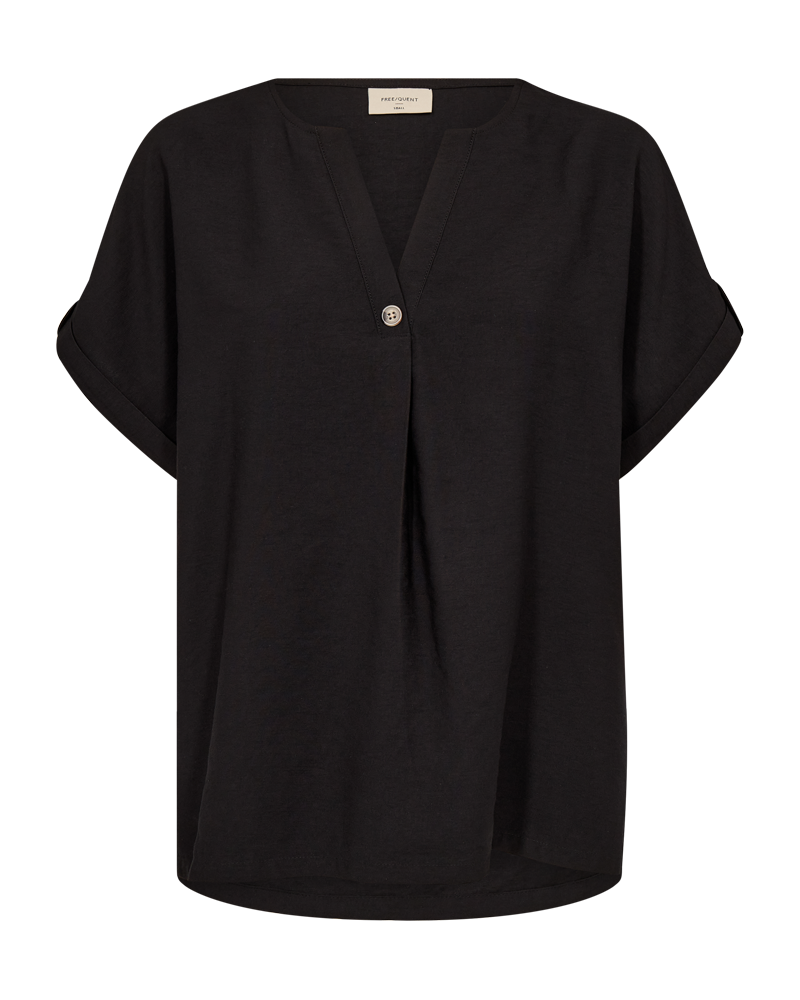 FREEQUENT BLOUSE HAMAM WITH BUTTON DETAILS black