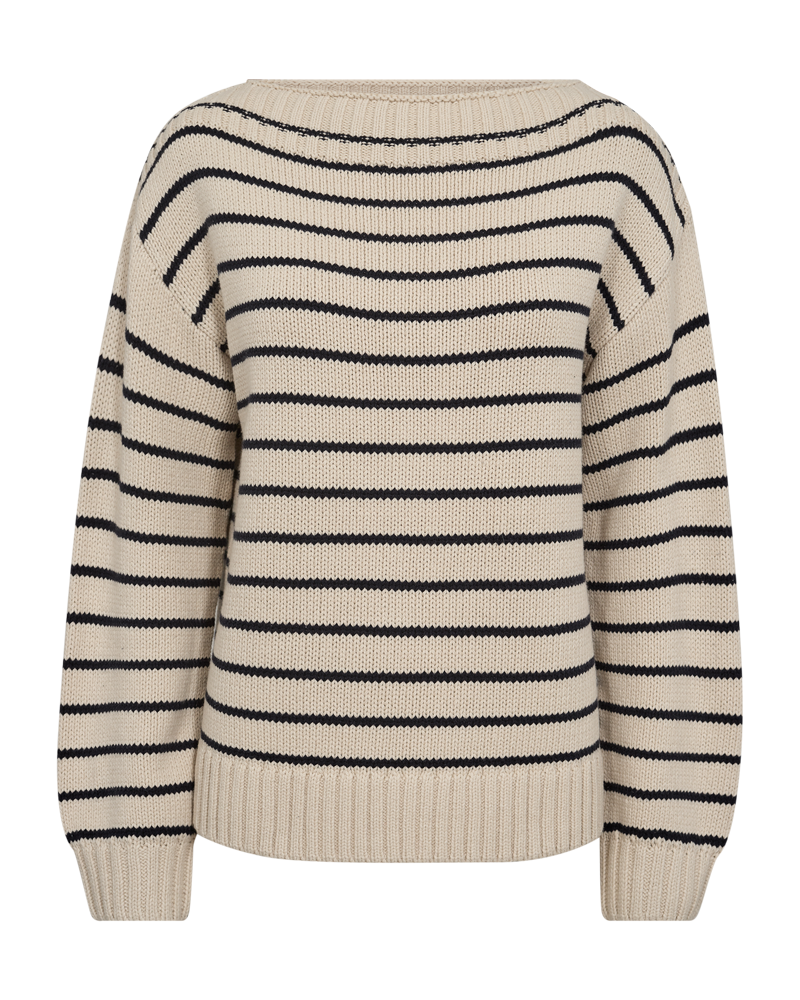 FREEQUENT BRETON STRIPE PULLOVER COTLA moonbeam w. navy blazer