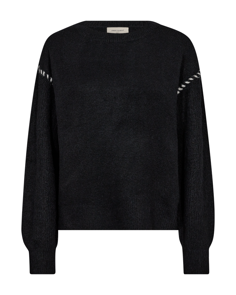 FREEQUENT PULLOVER KINLOCK CARPET STITCH black w. moonbeam