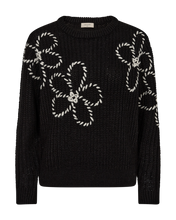 Afbeelding in Gallery-weergave laden, FREEQUENT PULLOVER COX WOOL EMBR. black w. moonbeam
