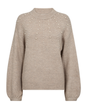 Load image into Gallery viewer, FREEQUENT PULLOVER PEARL DETAIL AT FRONT simply taupe melange
